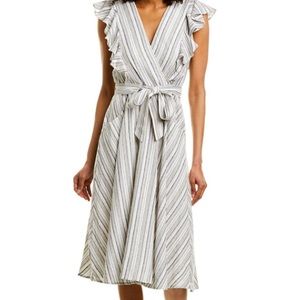 Violet Weekend Linen Blend Midi Dress